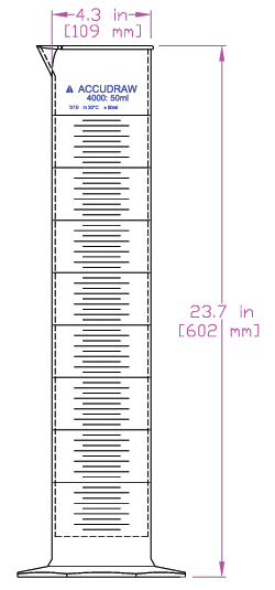ACCUDRAW,4,000 ml,带刻度PP量筒